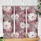 African Leopard Floral Pattern Skinny Tumbler Sunset Mauve