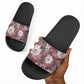 African Leopard Floral Pattern Slide Sandals Sunset Mauve