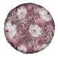 African Leopard Floral Pattern Spare Tire Cover Sunset Mauve