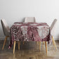African Leopard Floral Pattern Tablecloth Sunset Mauve