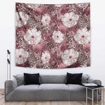 African Leopard Floral Pattern Tapestry Sunset Mauve