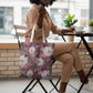 African Leopard Floral Pattern Tote Bag Sunset Mauve