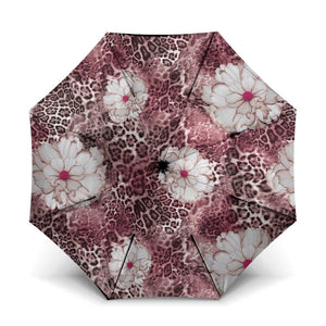 African Leopard Floral Pattern Umbrella Sunset Mauve