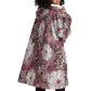 African Leopard Floral Pattern Wearable Blanket Hoodie Sunset Mauve