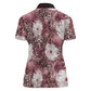 African Leopard Floral Pattern Women Polo Shirt Sunset Mauve