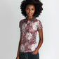 African Leopard Floral Pattern Women Polo Shirt Sunset Mauve