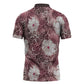 African Leopard Floral Pattern Zipper Polo Shirt Sunset Mauve