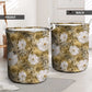 African Leopard Floral Pattern Laundry Basket Savannah Gold