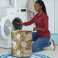 African Leopard Floral Pattern Laundry Basket Savannah Gold