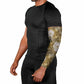 African Leopard Floral Pattern Arm Sleeves Savannah Gold