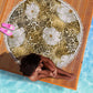 African Leopard Floral Pattern Beach Blanket Savannah Gold
