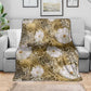 African Leopard Floral Pattern Blanket Savannah Gold