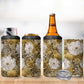 African Leopard Floral Pattern 4 in 1 Can Cooler Tumbler Savannah Gold