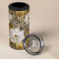 African Leopard Floral Pattern 4 in 1 Can Cooler Tumbler Savannah Gold