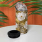 African Leopard Floral Pattern 4 in 1 Can Cooler Tumbler Savannah Gold