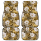 African Leopard Floral Pattern Car Mats Savannah Gold