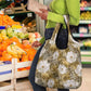 African Leopard Floral Pattern Grocery Bag Savannah Gold