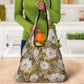African Leopard Floral Pattern Grocery Bag Savannah Gold
