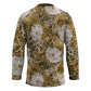 African Leopard Floral Pattern Hockey Jersey Savannah Gold
