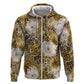 African Leopard Floral Pattern Hoodie Savannah Gold
