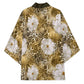 African Leopard Floral Pattern Kimono Savannah Gold