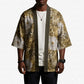 African Leopard Floral Pattern Kimono Savannah Gold