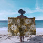 African Leopard Floral Pattern Sarong Savannah Gold