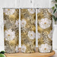African Leopard Floral Pattern Skinny Tumbler Savannah Gold