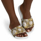 African Leopard Floral Pattern Slide Sandals Savannah Gold