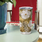 African Leopard Floral Pattern Tumbler Cup Savannah Gold