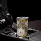 African Leopard Floral Pattern Tumbler Cup Savannah Gold