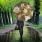 African Leopard Floral Pattern Umbrella Savannah Gold