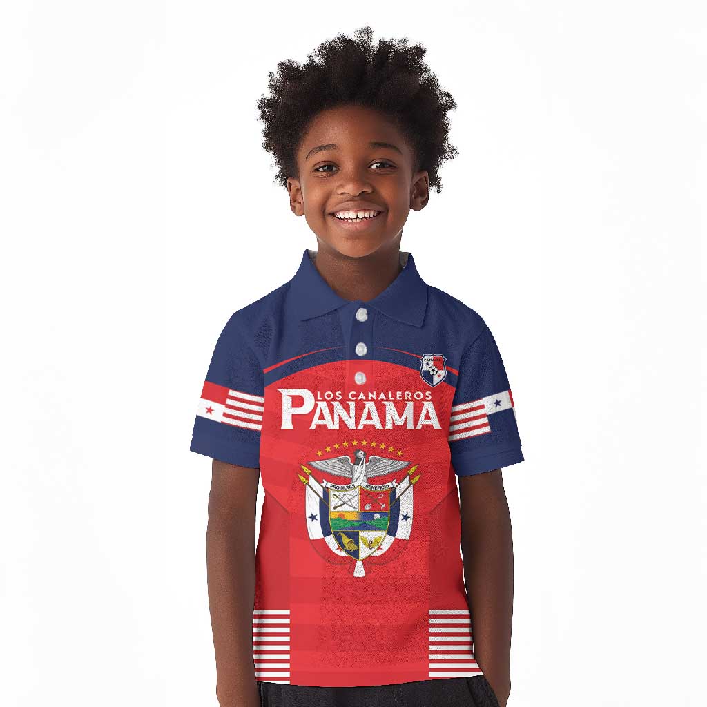 Custom Panama Football Kid Polo Shirt Go Los Canaleros Go