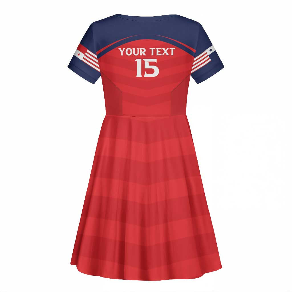 Custom Panama Football Kid Short Sleeve Dress Go Los Canaleros Go