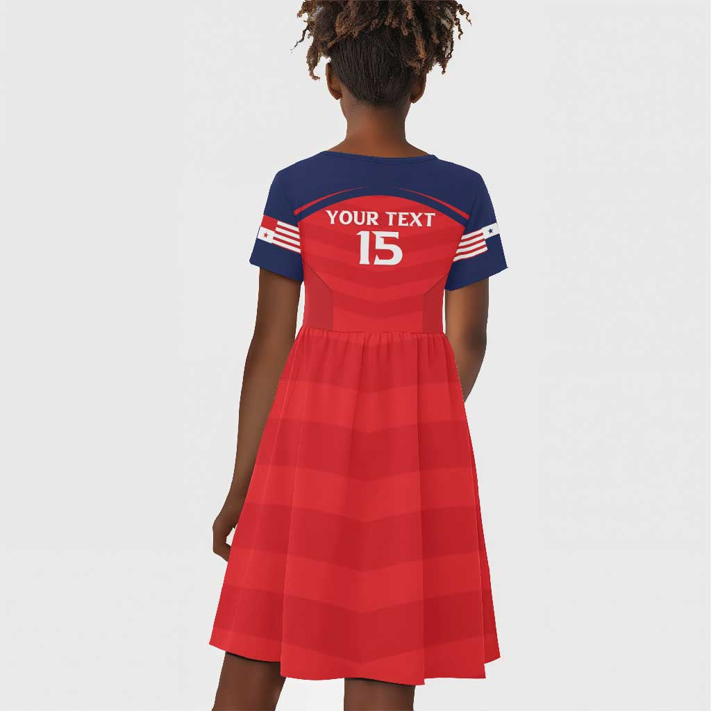 Custom Panama Football Kid Short Sleeve Dress Go Los Canaleros Go