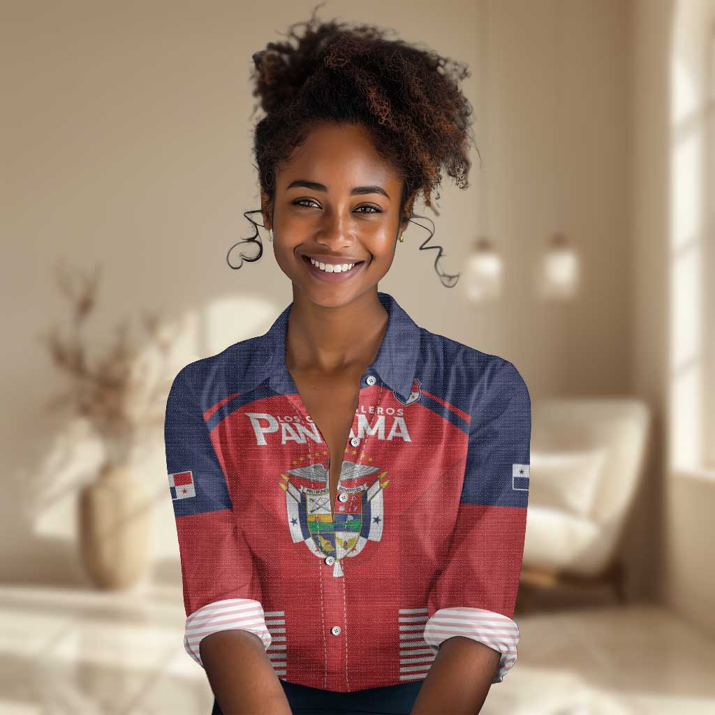 Custom Panama Football Women Casual Shirt Go Los Canaleros Go