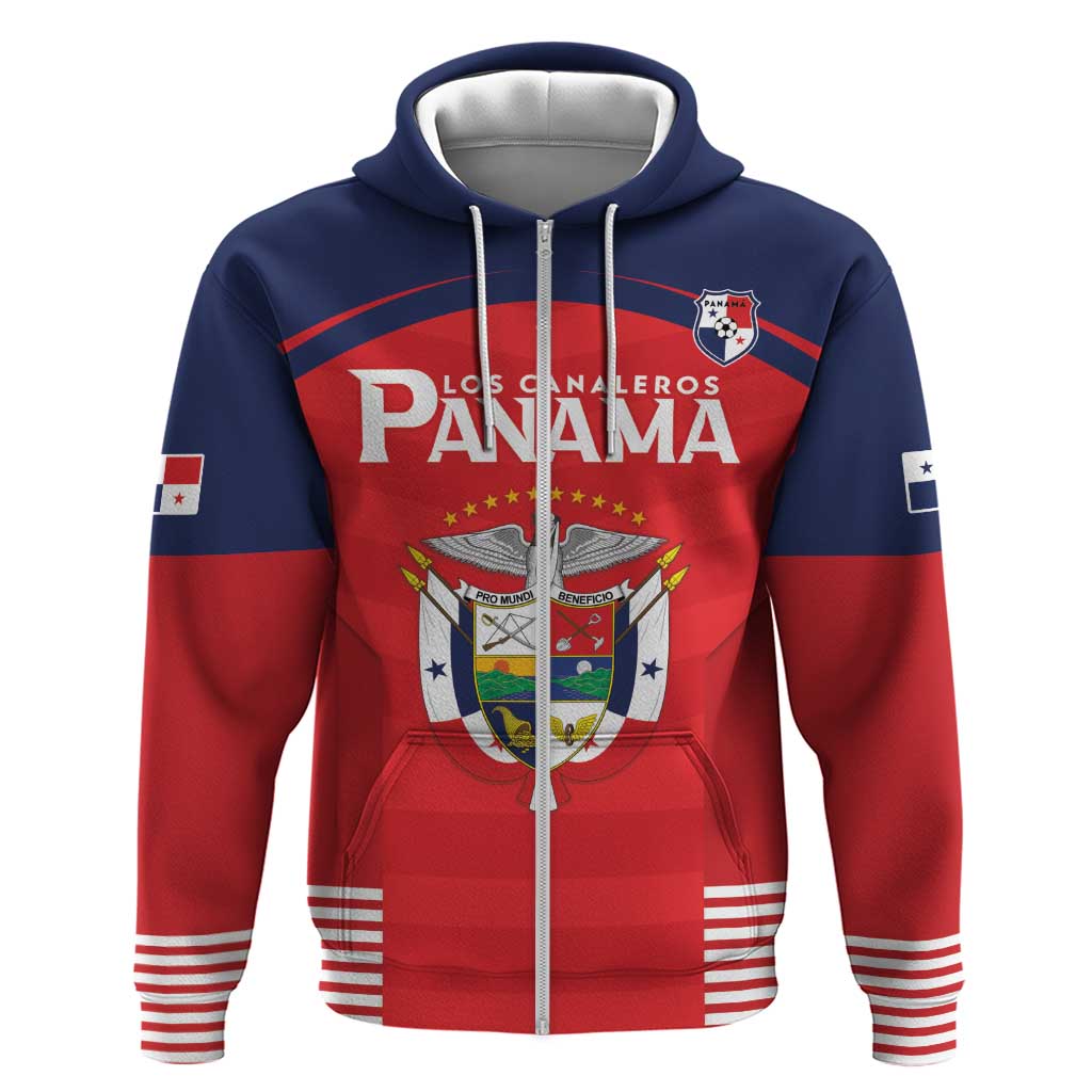 Custom Panama Football Zip Hoodie Go Los Canaleros Go
