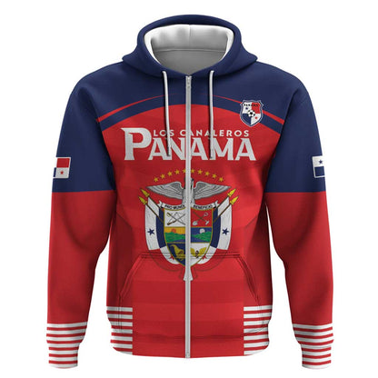 Custom Panama Football Zip Hoodie Go Los Canaleros Go