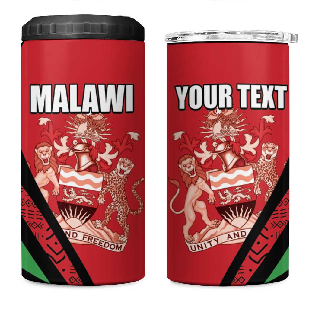 Custom Malawi Cricket 4 in 1 Can Cooler Tumbler Go Champions Dziko la Malawi - African Pride