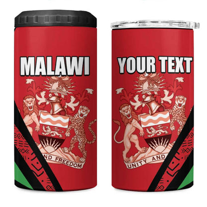Custom Malawi Cricket 4 in 1 Can Cooler Tumbler Go Champions Dziko la Malawi - African Pride