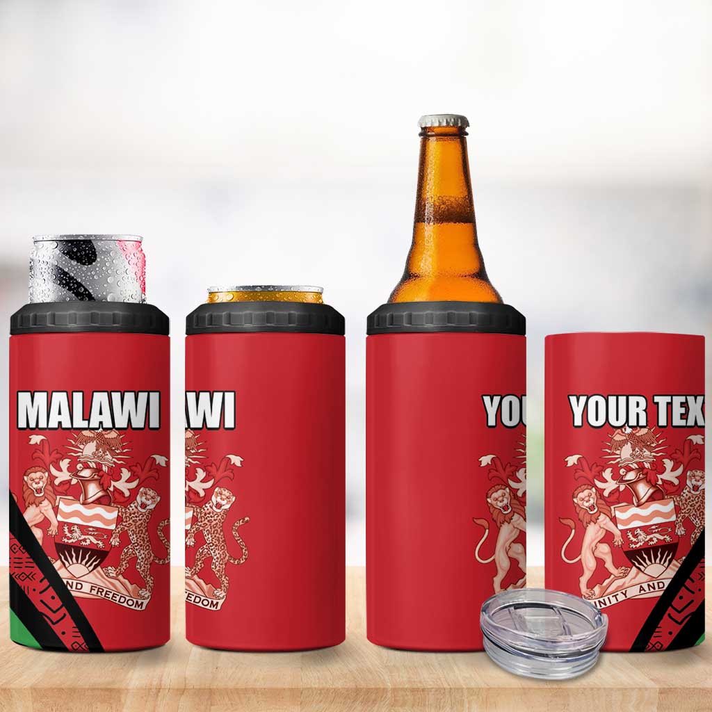 Custom Malawi Cricket 4 in 1 Can Cooler Tumbler Go Champions Dziko la Malawi - African Pride