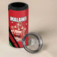 Custom Malawi Cricket 4 in 1 Can Cooler Tumbler Go Champions Dziko la Malawi - African Pride
