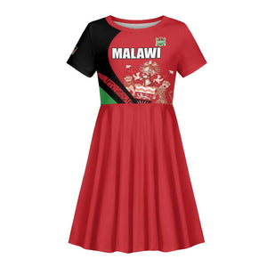 Custom Malawi Cricket Kid Short Sleeve Dress Go Champions Dziko la Malawi - African Pride