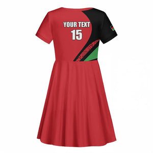 Custom Malawi Cricket Kid Short Sleeve Dress Go Champions Dziko la Malawi - African Pride