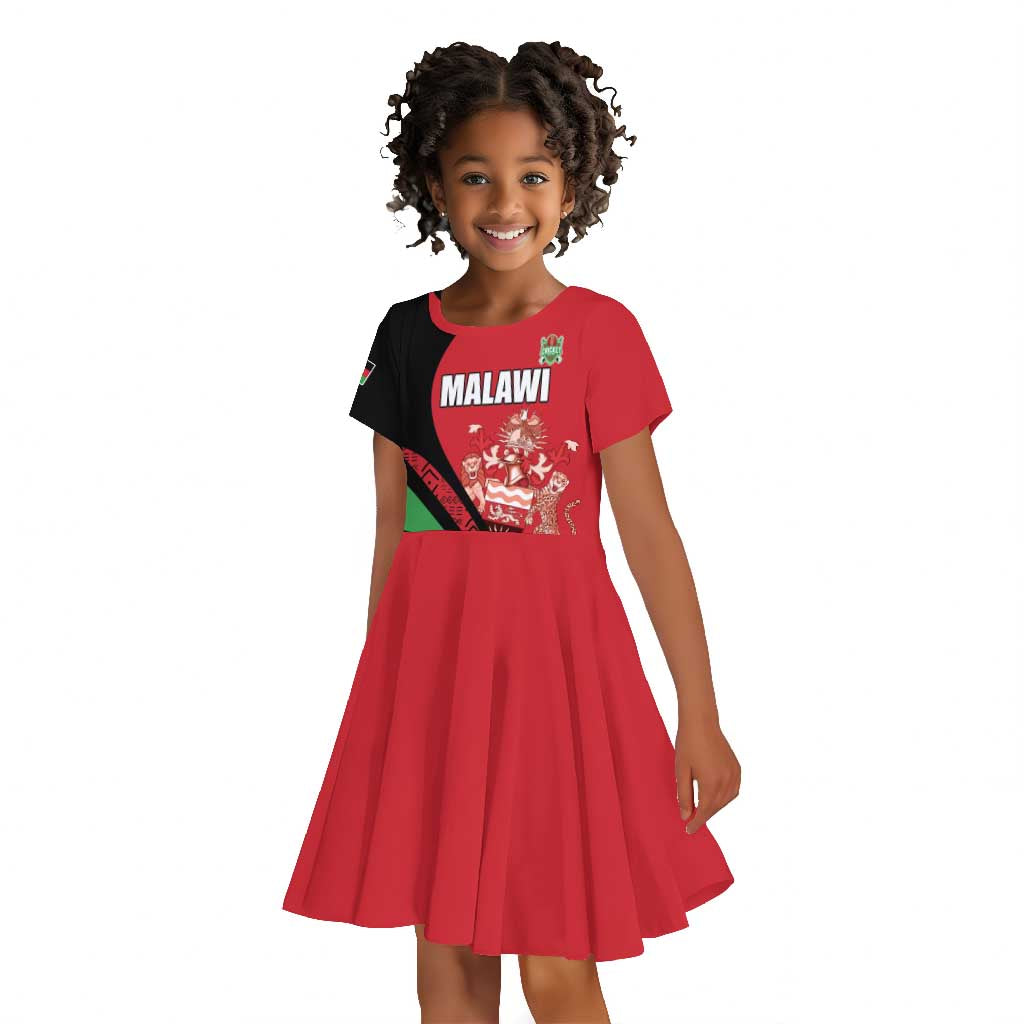 Custom Malawi Cricket Kid Short Sleeve Dress Go Champions Dziko la Malawi - African Pride