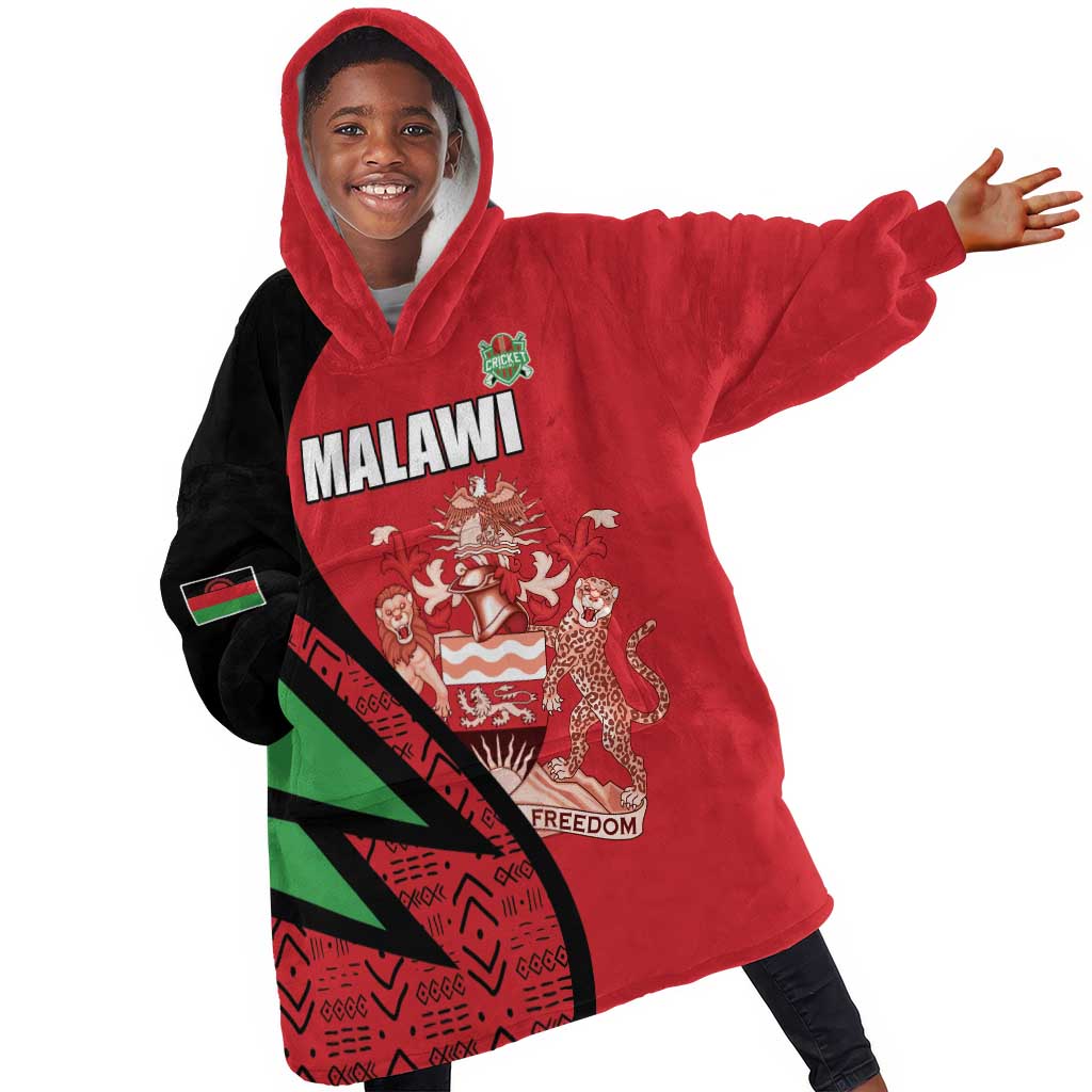 Custom Malawi Cricket Kid Wearable Blanket Hoodie Go Champions Dziko la Malawi - African Pride