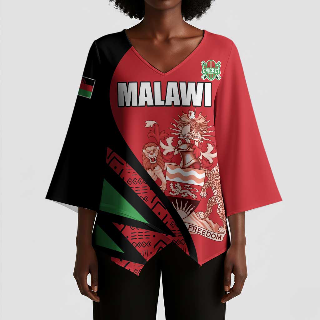 Custom Malawi Cricket Kimono Sleeve Blouse Go Champions