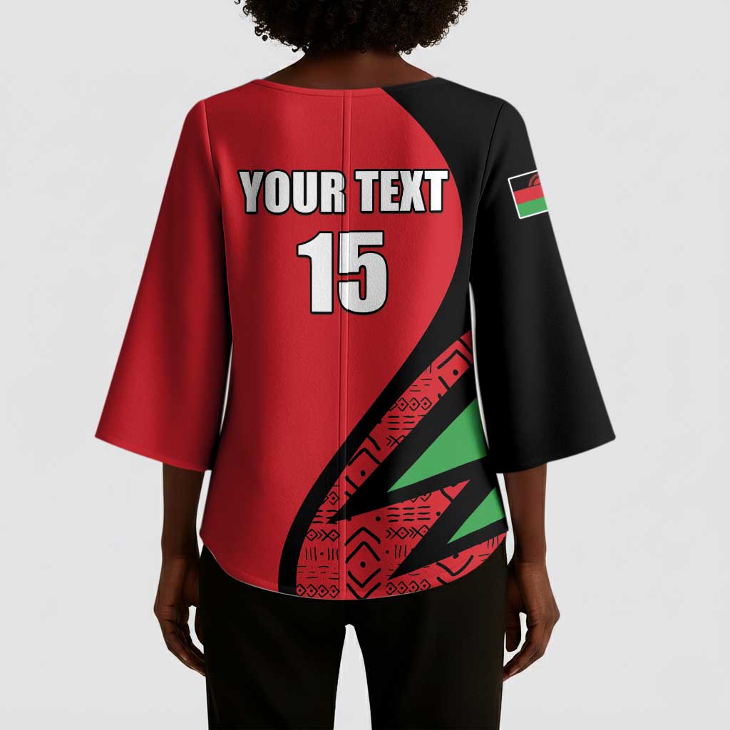 Custom Malawi Cricket Kimono Sleeve Blouse Go Champions