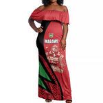 Custom Malawi Cricket Off Shoulder Maxi Dress Go Champions Dziko la Malawi - African Pride