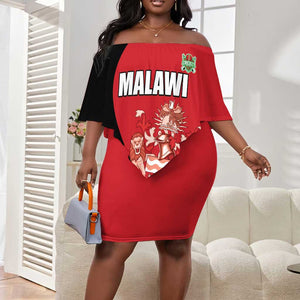 Custom Malawi Cricket Off Shoulder Short Dress Go Champions Dziko la Malawi - African Pride